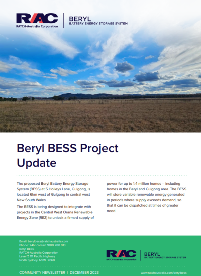 Beryl Bess Project Update Community Newsletter Image